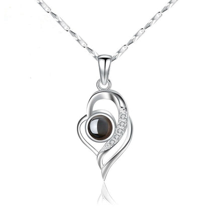 Necklace - S925 Pure Silver - Projection Pendant - Collarbone Chain