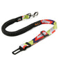 Adjustable Shock-Absorbing Dog Seatbelt with bright patterns