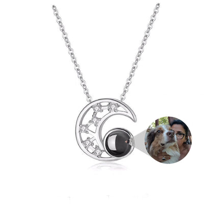 Star moon projection customized photo necklace