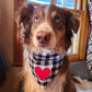 dog bandana with chenille patch heart shape
